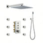 3 - Function 12 - Inch Wall - Mounted Thermostatic Shower System in Brushed Nickel with Square Shower