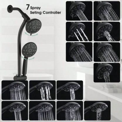 Drill - Stainless Steel Slide Bar Combo Rain Showerhead - Setting Hand, Dual Shower Spa System Rough - in Included