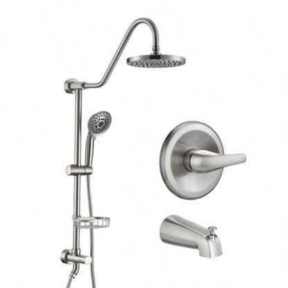 Shower with Handheld Shower System with 8 Rain Shower with Tub Spout Rough - in Included