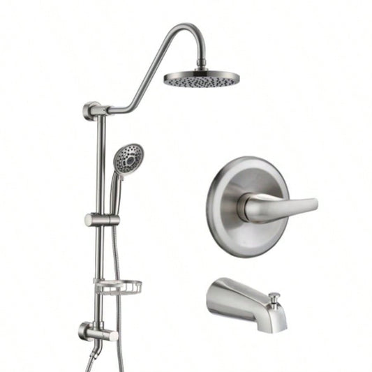 Shower with Handheld Shower System with 8 Rain Shower with Tub Spout Rough - in Included