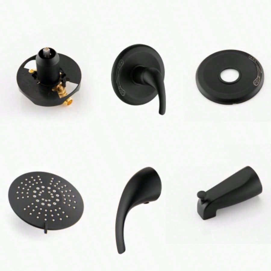 Single Handle Tub Spout and 5 - functions Shower Set Included