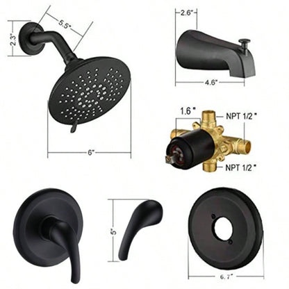 Single Handle Tub Spout and 5 - functions Shower Set Included