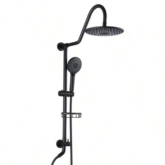 10 Rainfall Shower and Handheld Showerhead Combo Shower System with Slide Bar, Matte Black