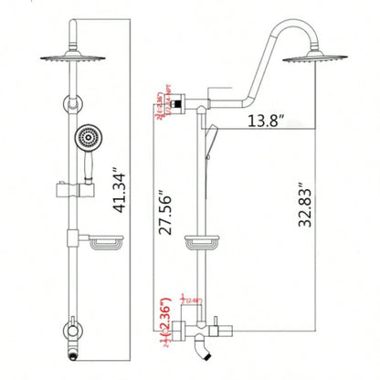 10 Rainfall Shower and Handheld Showerhead Combo Shower System with Slide Bar, Matte Black
