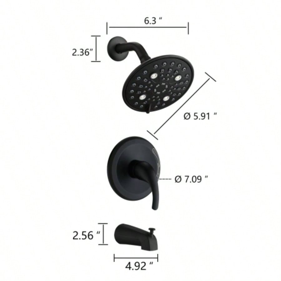 Single Handle 5 - functions Shower Set with Tub Spout Included