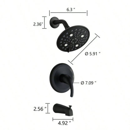 Single Handle 5 - functions Shower Set with Tub Spout Included