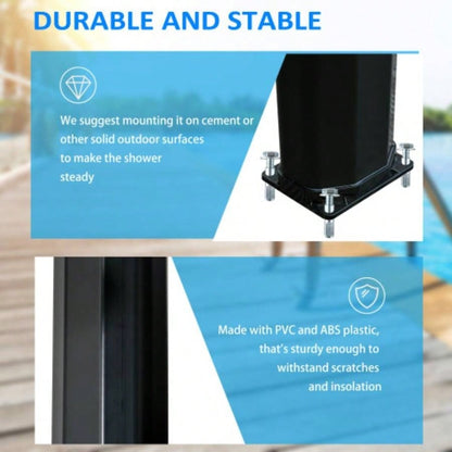 Outsunny Outdoor Heated Shower with 360 Rotating Rainfall Handheld Shower, Foot Shower Faucet, Temperature and Pressure Adjustable, Holds 9.2 Gallons Backyard Pool
