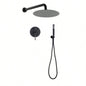 10 Matte Black Roud Rain Shower and Handheld Shower Set
