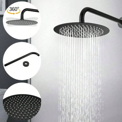 10 Matte Black Roud Rain Shower and Handheld Shower Set