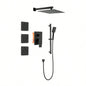Shower System with Shower, Hand Shower, Slide Bar, Bodysprays, Shower Arm, Hose, Trim, and Lever Handles