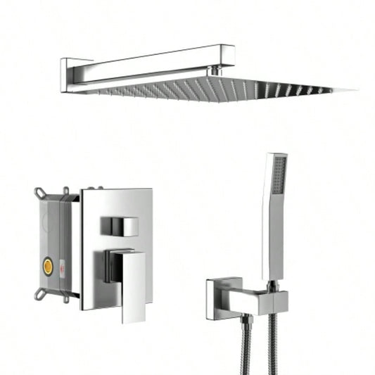 Dual Shower - 10 Inch Wall Mounted Square Shower System with Rough - in,