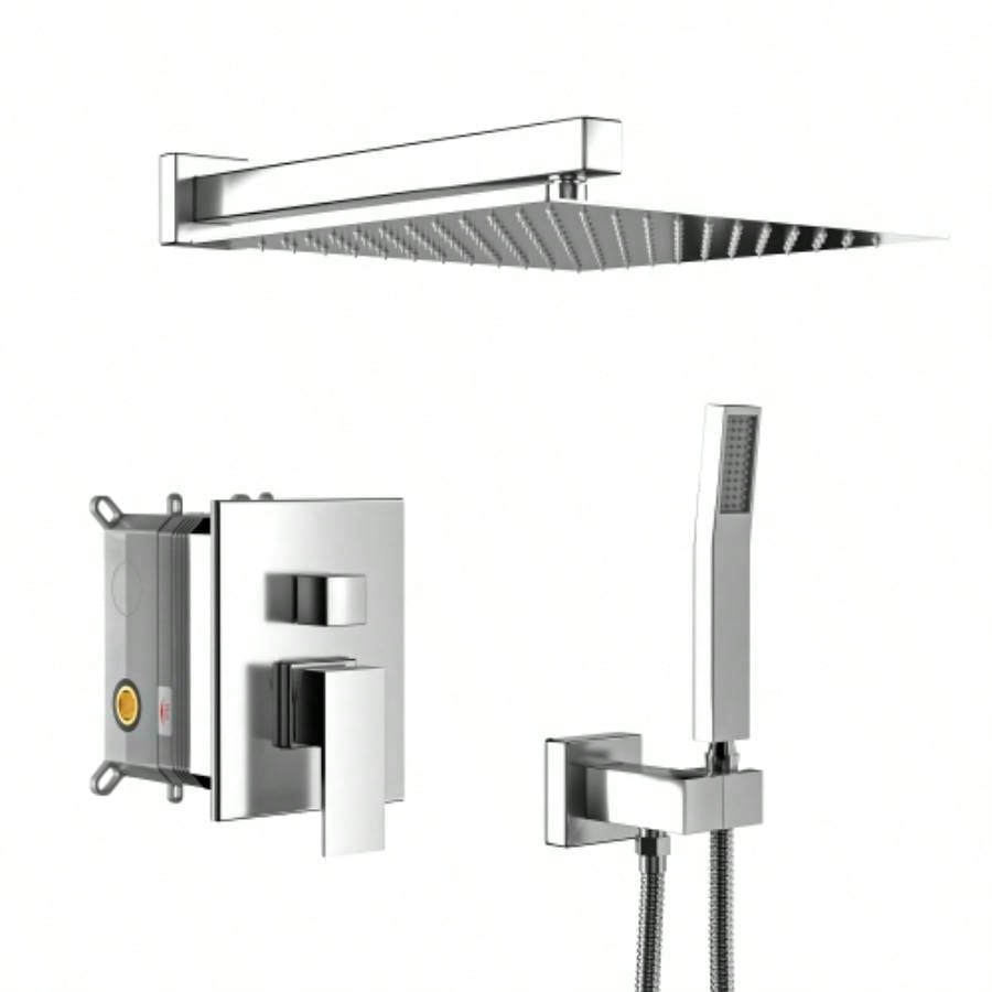 Dual Shower - 10 Inch Wall Mounted Square Shower System with Rough - in,