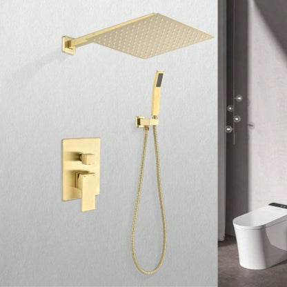 10 inch Shower Bathroom Luxury Rain Mixer Shower Complete Combo Set Wall Mounted