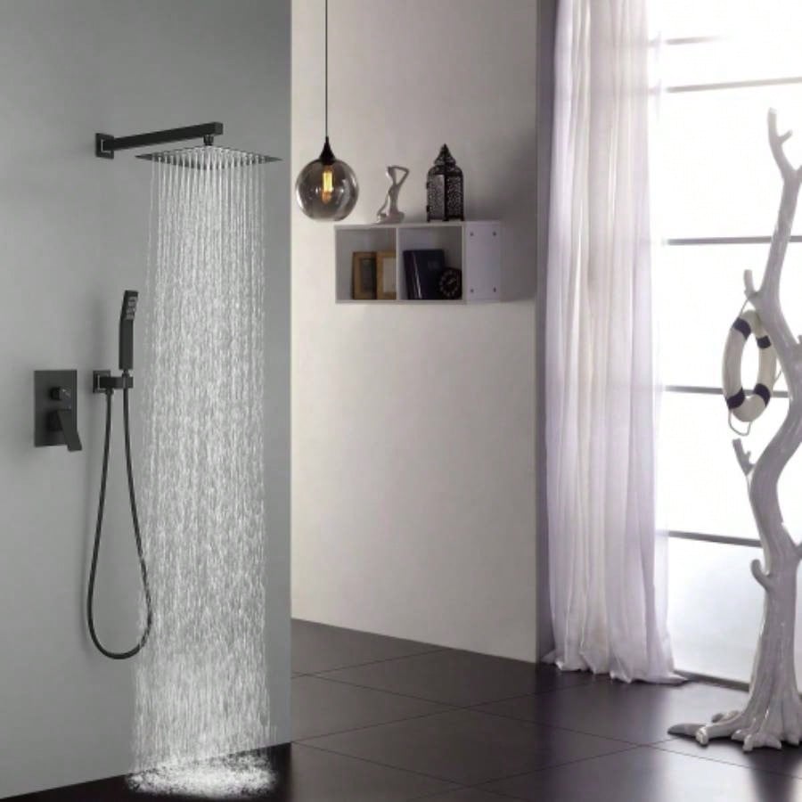 10 inch Shower Bathroom Luxury Rain Mixer Shower Complete Combo Set Wall Mounted