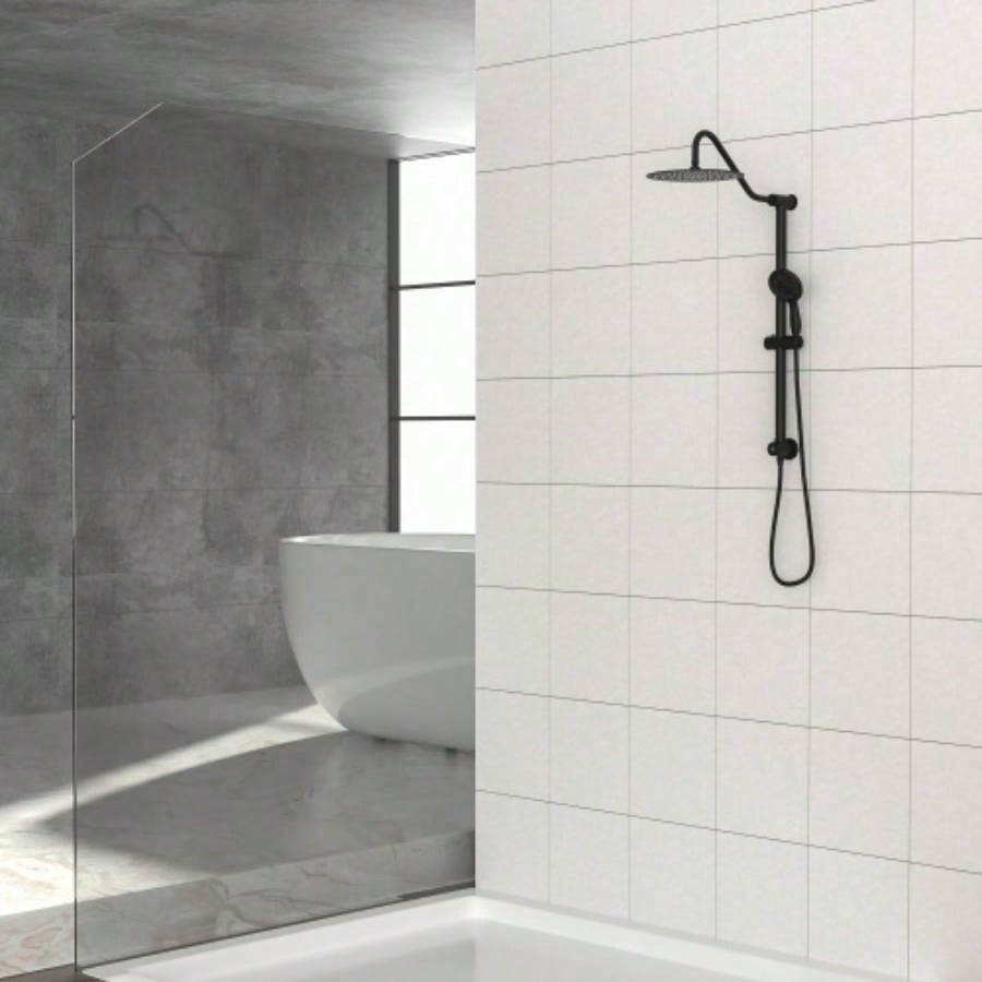 10 Inch Shower System with 5 Function Rain Hand Shower, 26.3 Slide Bar Shower Combo, Matte Black