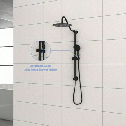 10 Inch Shower System with 5 Function Rain Hand Shower, 26.3 Slide Bar Shower Combo, Matte Black