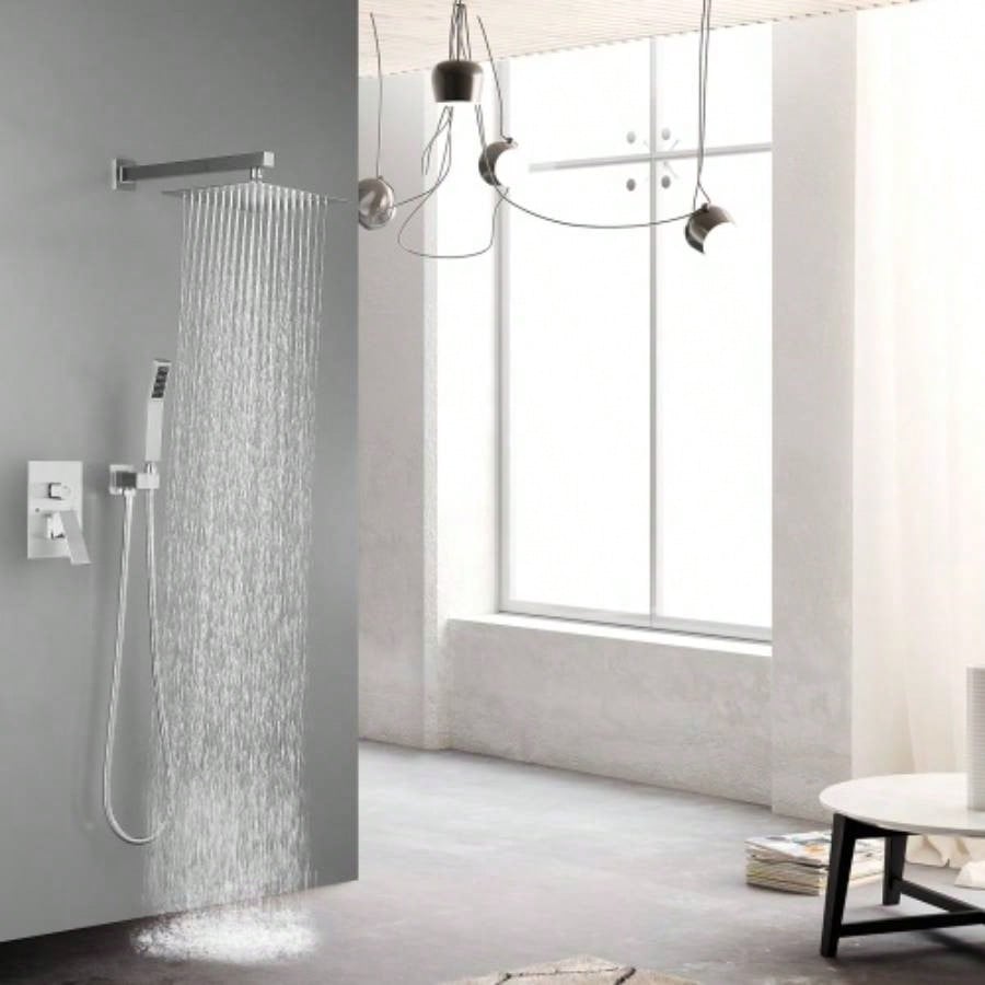 10 inch Shower Bathroom Luxury Rain Mixer Shower Complete Combo Set Wall Mounted