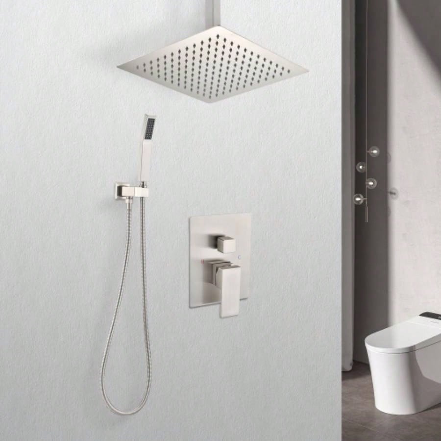 10 inch Shower Bathroom Luxury Rain Mixer Shower Complete Combo Set Wall Mounted