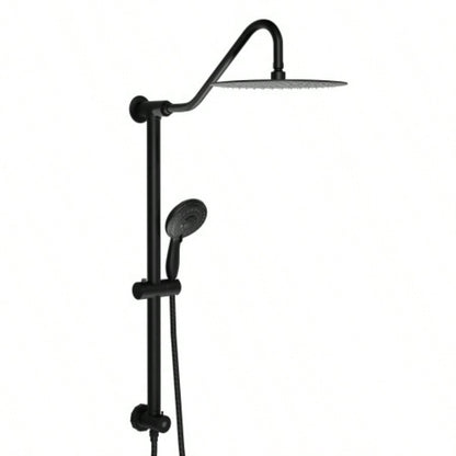 10 Inch Shower System with 5 Function Rain Hand Shower, 26.3 Slide Bar Shower Combo, Matte Black