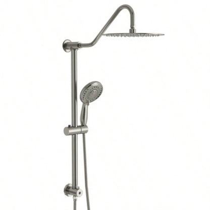 10 Inch Shower System with 5 Function Rain Hand Shower, 26.3 Slide Bar Shower Combo, Matte Black