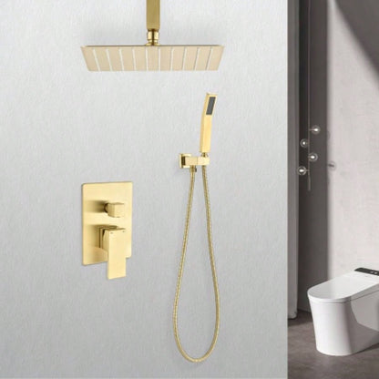 10 inch Shower Bathroom Luxury Rain Mixer Shower Complete Combo Set Wall Mounted