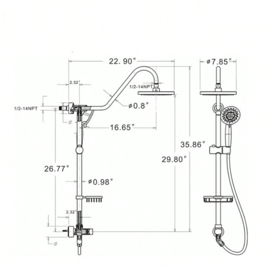 Shower with Handheld Shower System
