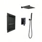 Shower System with Shower, Hand Shower, Hose, Trim, Lever Handles and Niche