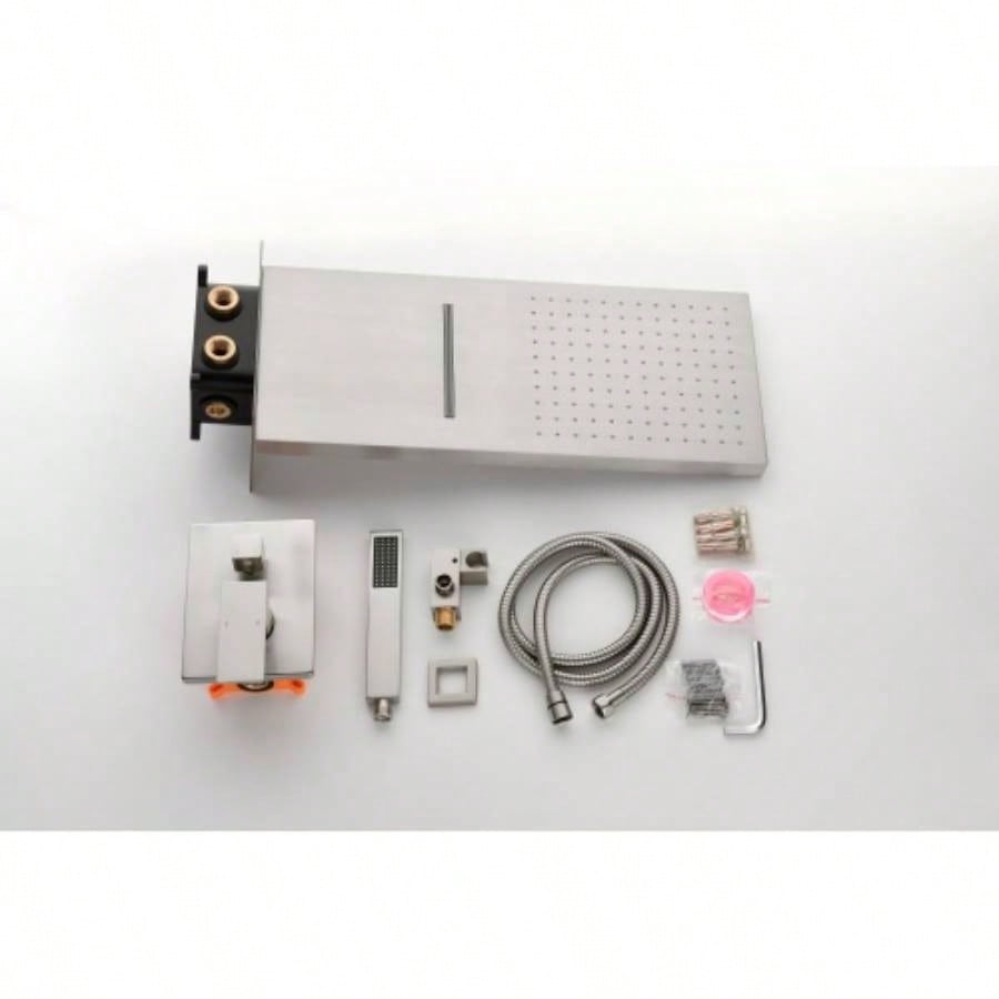 Shower System, Waterfall Rainfall Shower with Handheld, Shower Faucet Set Bathroom Wall Mounted