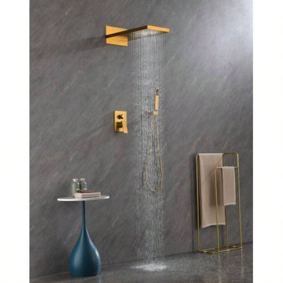 Shower System, Waterfall Rainfall Shower with Handheld, Shower Faucet Set Bathroom Wall Mounted