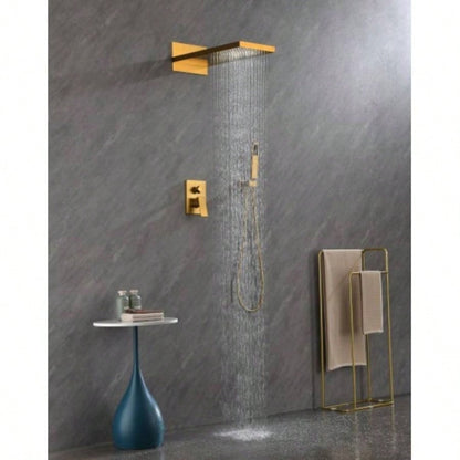 Shower System, Waterfall Rainfall Shower with Handheld, Shower Faucet Set Bathroom Wall Mounted