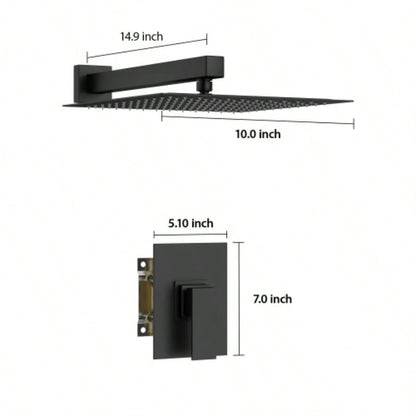 Shower Faucet Set, Shower System with 10 - Inch Rainfall Shower and Shower, Matte black