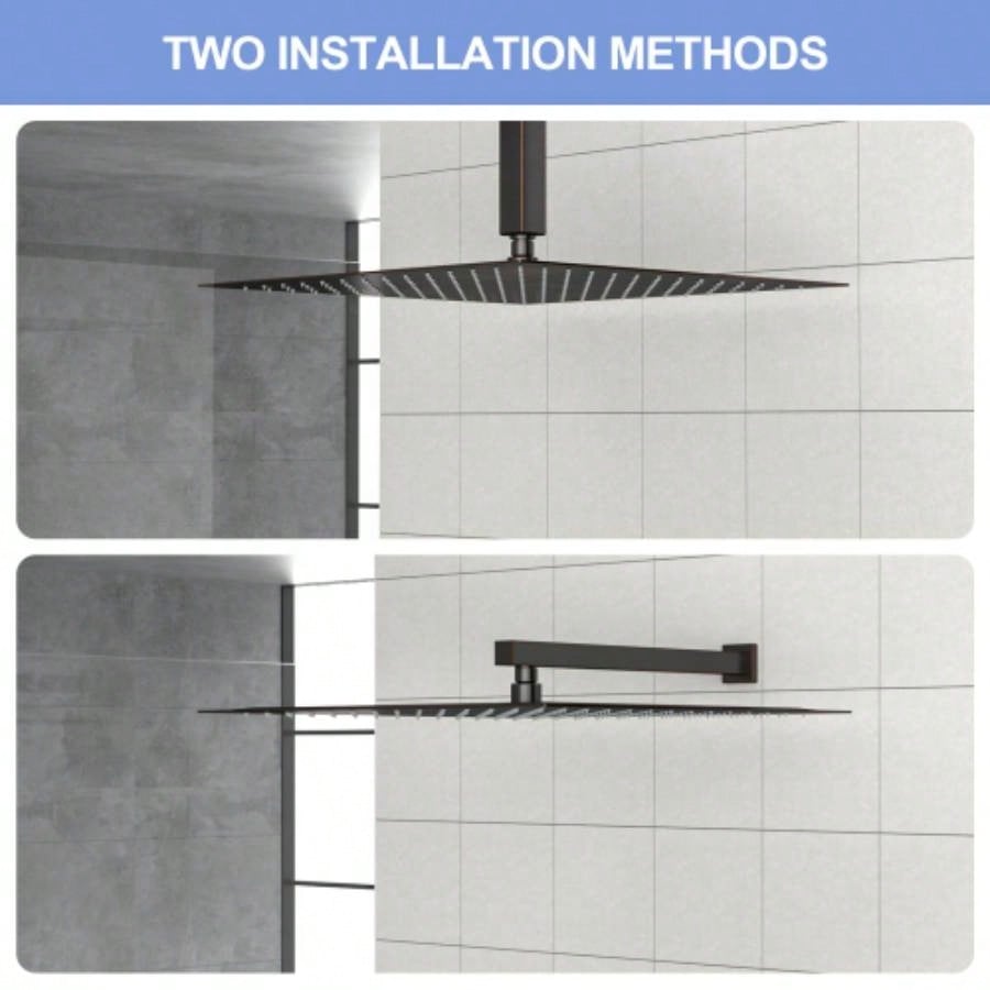 16 Square Rainfall Shower, Wall/Ceiling Mounted, Oil - Rubbed Bronze