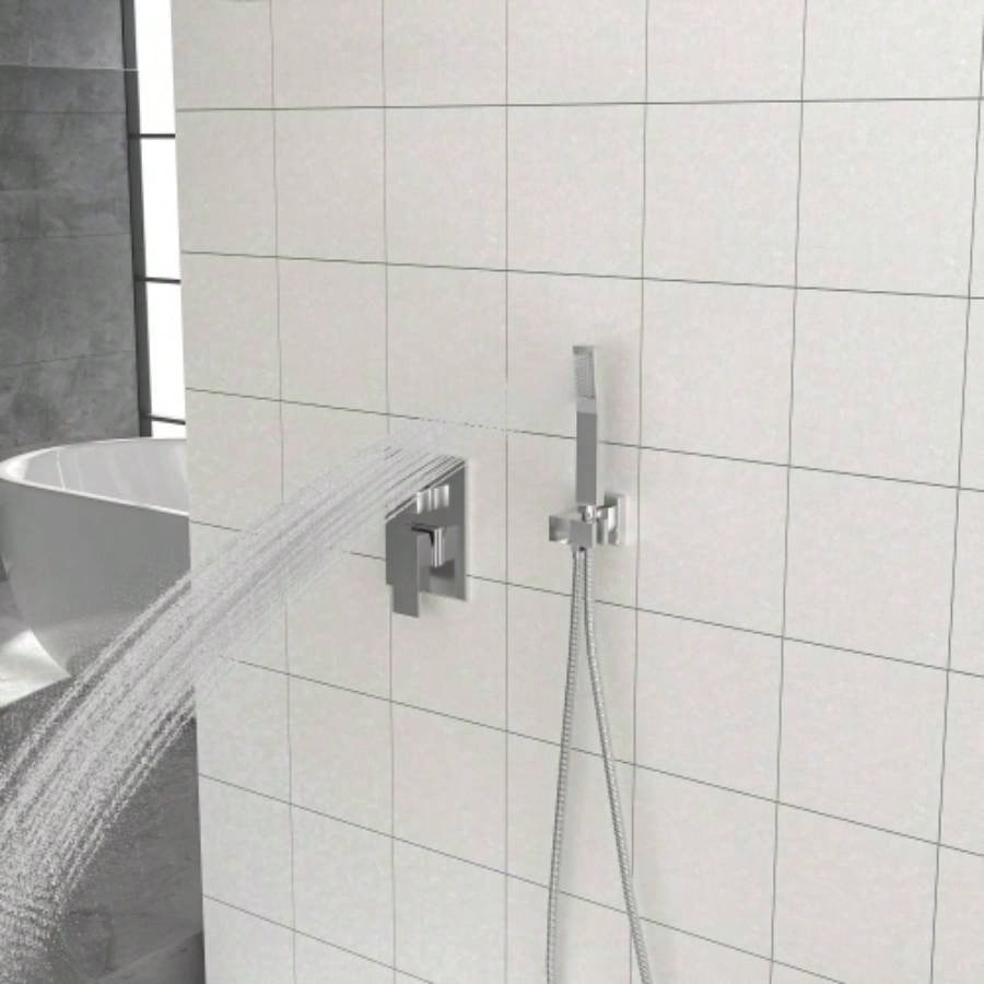 Dual Shower - 12 Inch Ceiling Mount Square Shower System with Rough - in,
