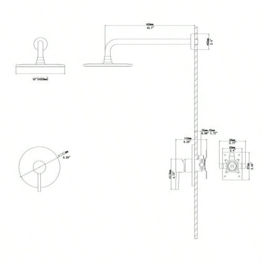 Shower Faucet Set, Shower System with 10 - Inch Rainfall Shower and Shower, Brushed Nickel