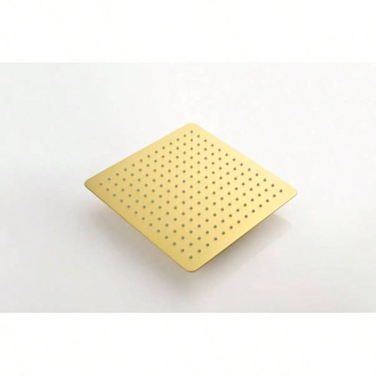 16 Inch Square Rain Shower Brushed Gold 304 Stainless Steel Showerhead