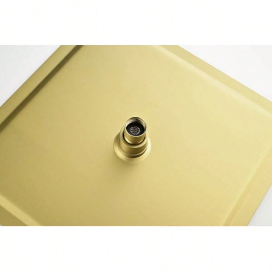 16 Inch Square Rain Shower Brushed Gold 304 Stainless Steel Showerhead