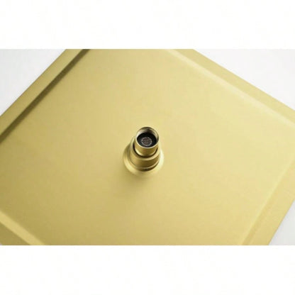 16 Inch Square Rain Shower Brushed Gold 304 Stainless Steel Showerhead