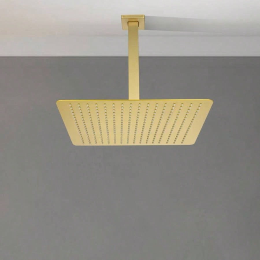 16 Inch Square Rain Shower Brushed Gold 304 Stainless Steel Showerhead