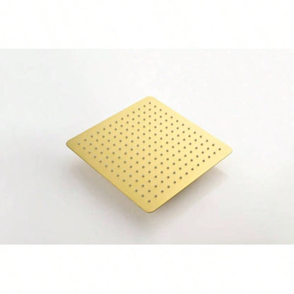 16 Inch Square Rain Shower Brushed Gold 304 Stainless Steel Showerhead
