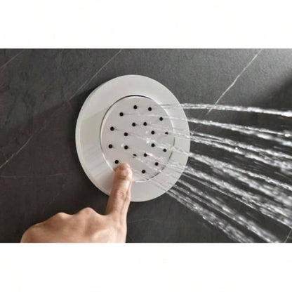 Shower System with Shower, Hand Shower, Slide Bar, Bodysprays, Shower Arm, Hose, Trim, and Lever Handles