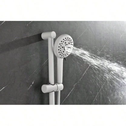 Shower System with Shower, Hand Shower, Slide Bar, Bodysprays, Shower Arm, Hose, Trim, and Lever Handles