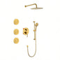 Shower System with Shower, Hand Shower, Slide Bar, Bodysprays, Shower Arm, Hose, Trim, and Lever Handles