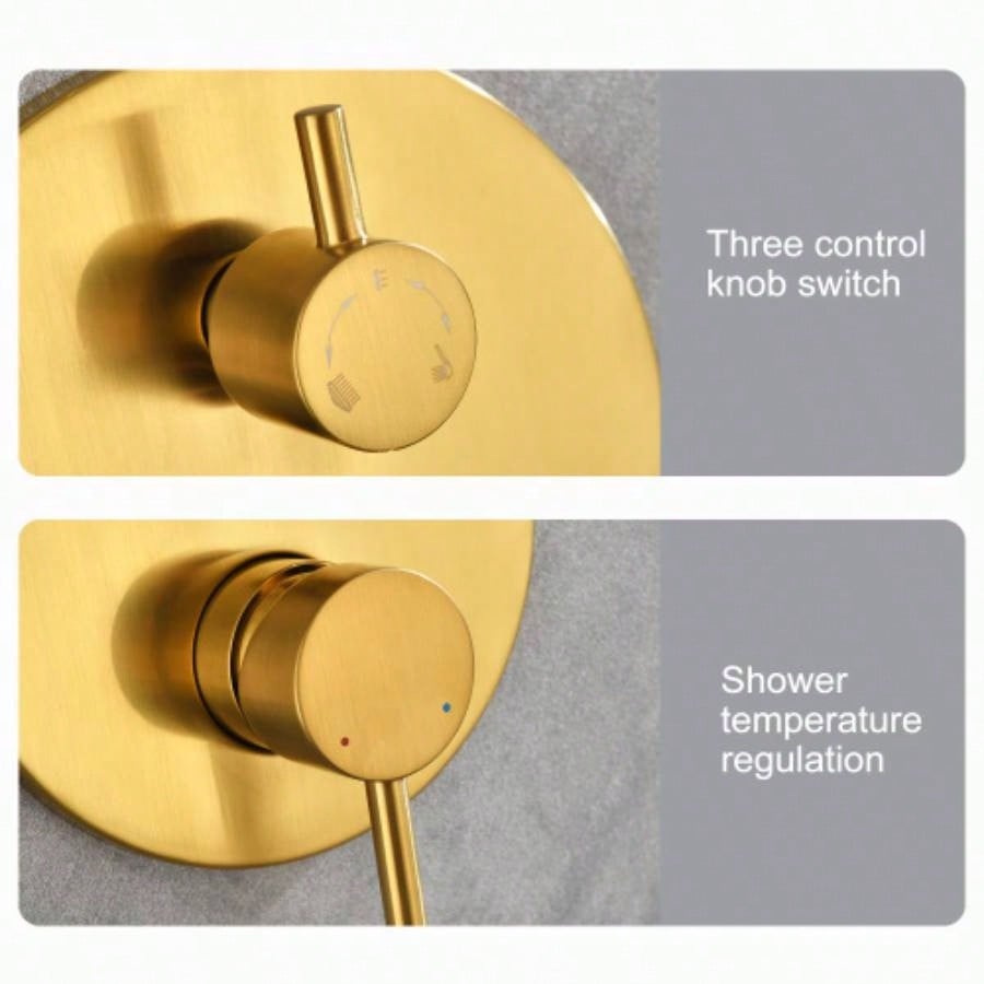 Shower System with Shower, Hand Shower, Slide Bar, Bodysprays, Shower Arm, Hose, Trim, and Lever Handles