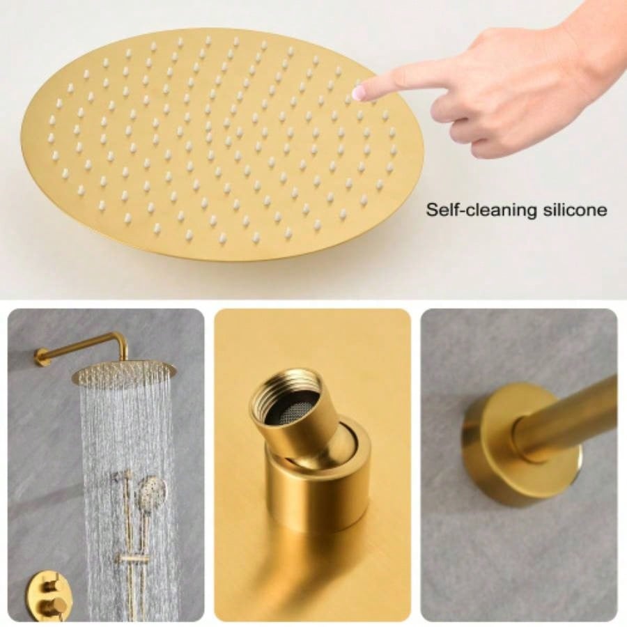 Shower System with Shower, Hand Shower, Slide Bar, Bodysprays, Shower Arm, Hose, Trim, and Lever Handles