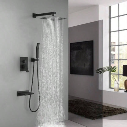 Wall Mounted Bathroom Rain Shower System Set with 10 Rain Shower, Handheld Shower and Tub Spout