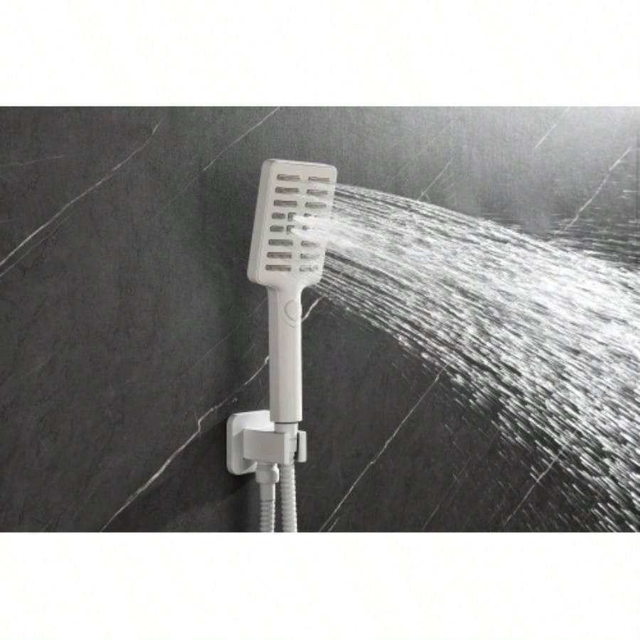 Shower System with Shower, Hand Shower, Slide Bar, Bodysprays, Shower Arm, Hose, Trim, and Lever Handles