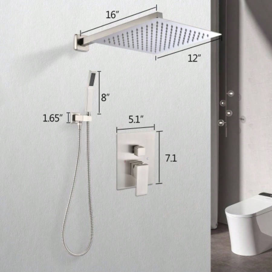 12 Rain Shower Systems Wall Mounted Shower On - Site