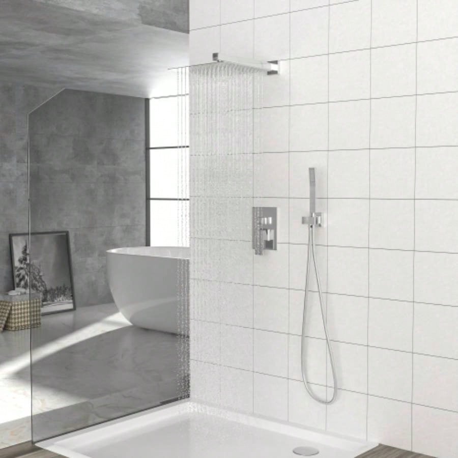 Dual Shower - 10 Inch Wall Mounted Square Shower System with Rough - in,