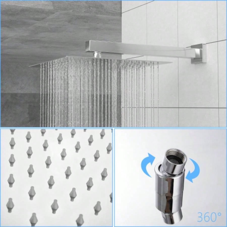 Dual Shower - 10 Inch Wall Mounted Square Shower System with Rough - in,