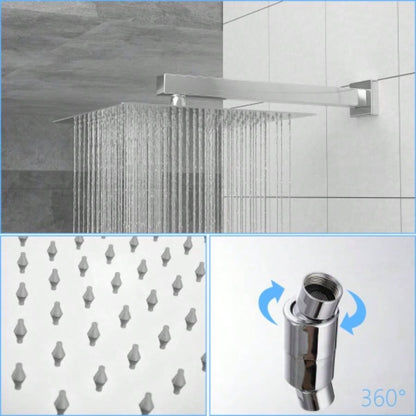 Dual Shower - 10 Inch Wall Mounted Square Shower System with Rough - in,
